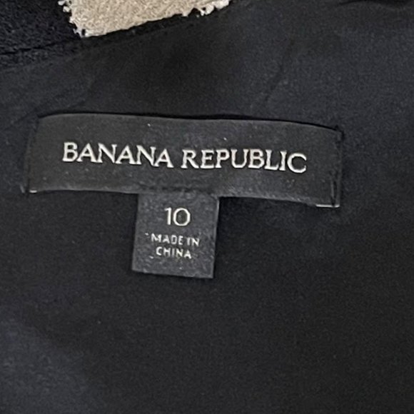 Banana Republic Beige Printed Crewneck Tiered Open Back Detail Dress - Picture 4 of 7